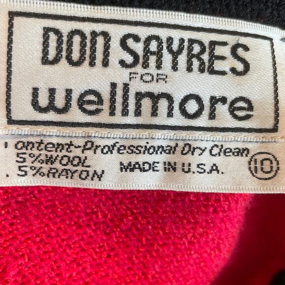 Don Sayres for Wellmore Vtg Red Tan Colorblock Wool Luxury Tunic Sweater 10 - Picture 9 of 10